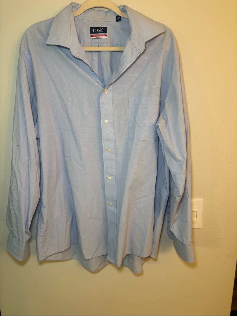 Chaps Men's Light Blue Button-Up Dress Shirt